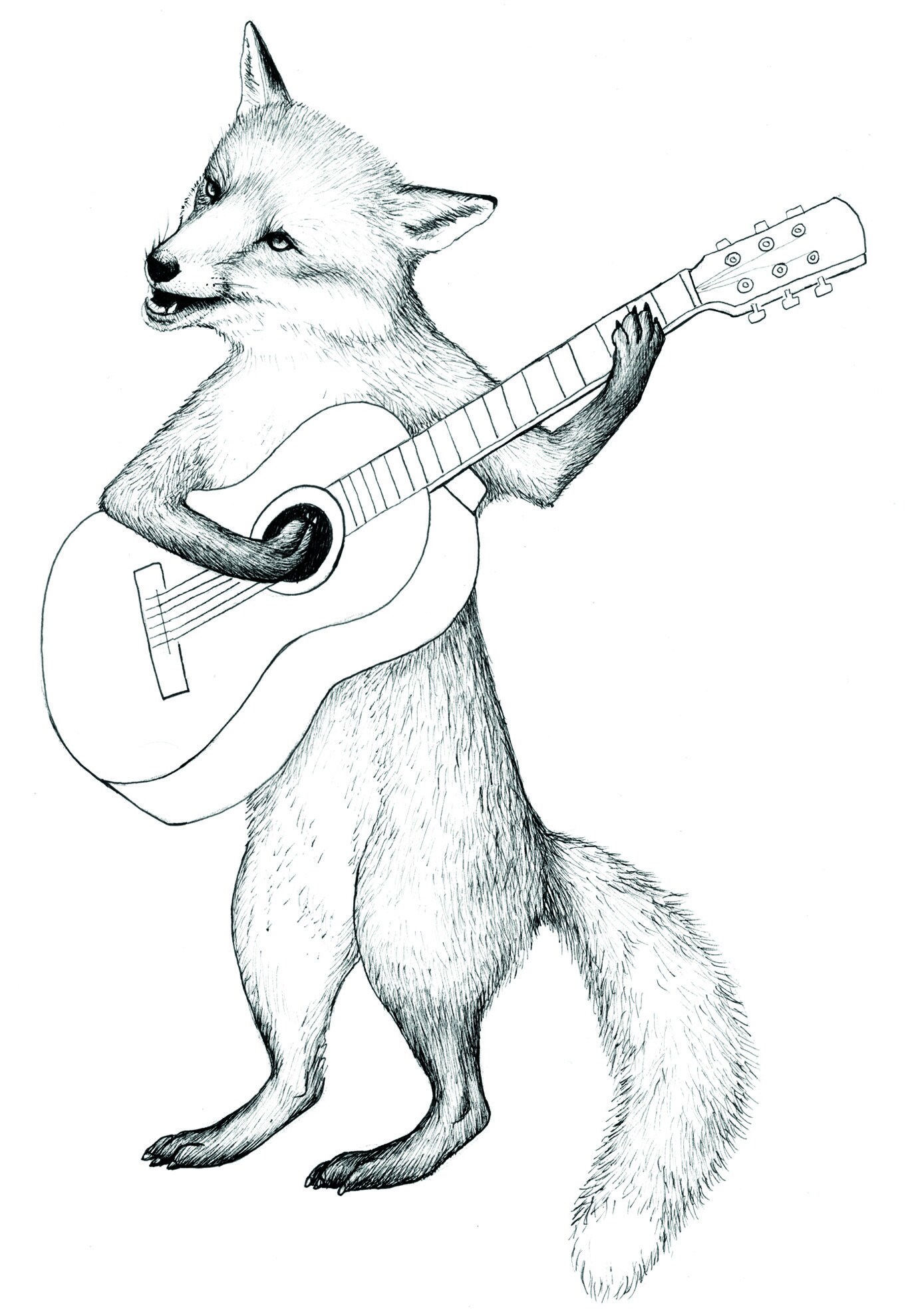 Cute Printable Coloring Pages of Bluegrass Musical Animals. Coloring ...