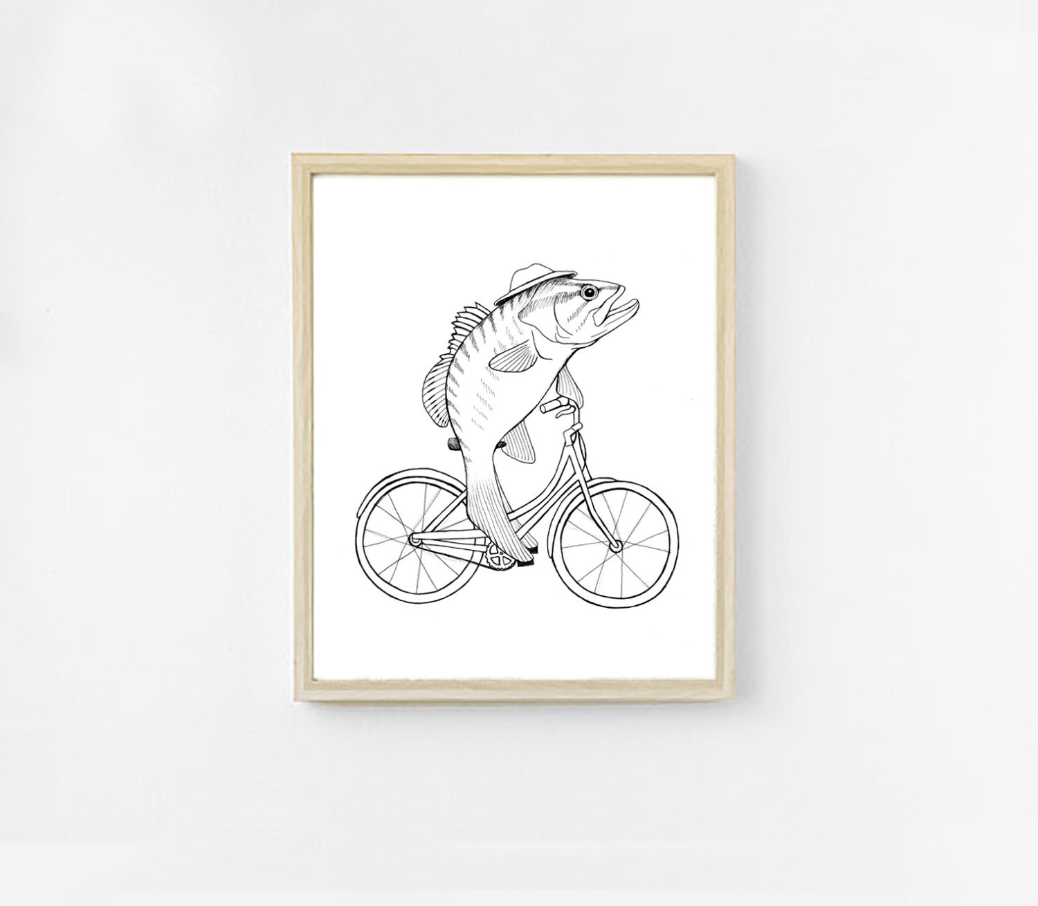 Fish on a Bike Art Print pic photo