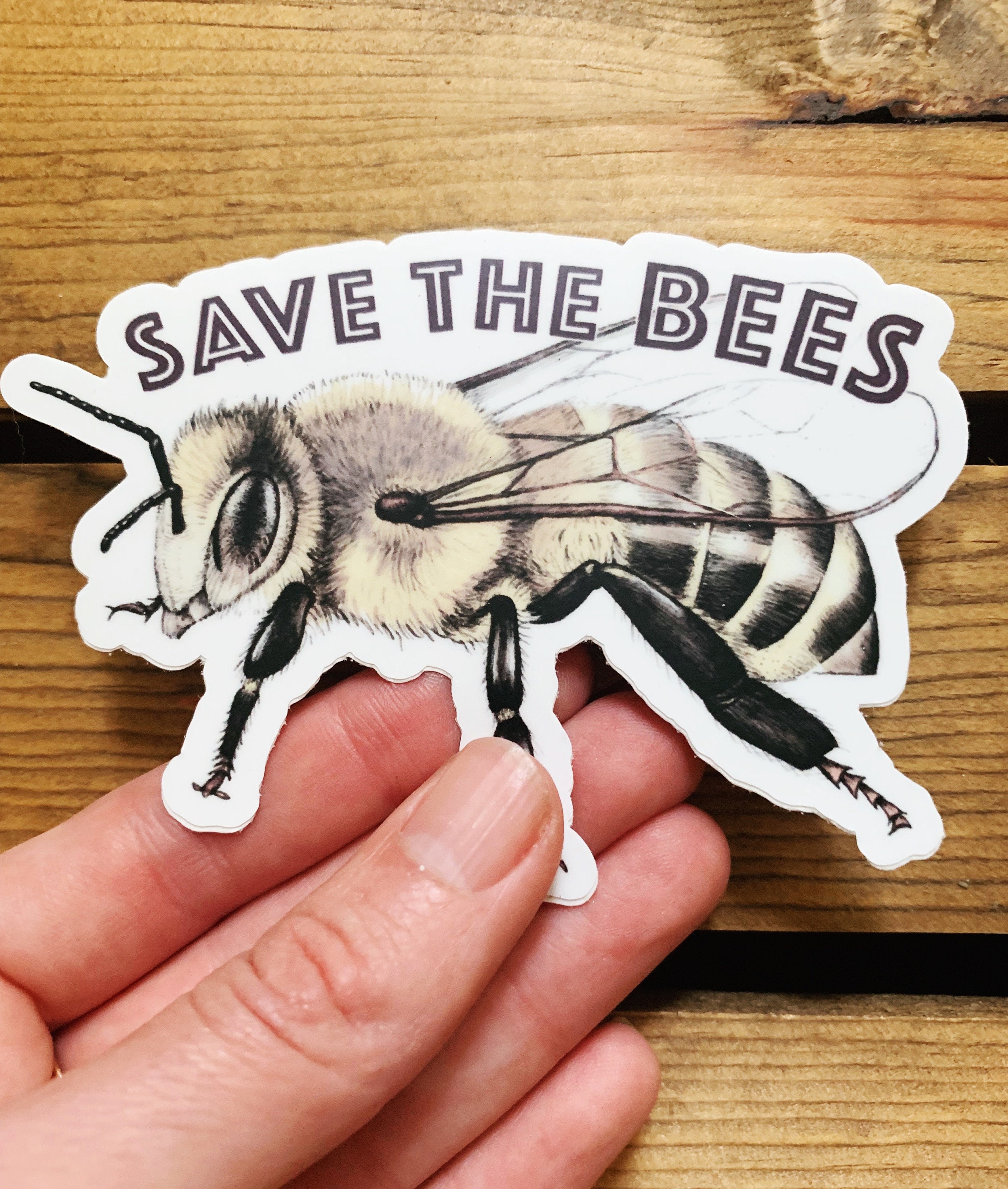 Save The Bees Nature | Waterproof Vinyl Sticker | 3 x 3 | Big Moods Save The Bees Nature | Waterproof Vinyl Sticker | 3 x 3 | Big Moods