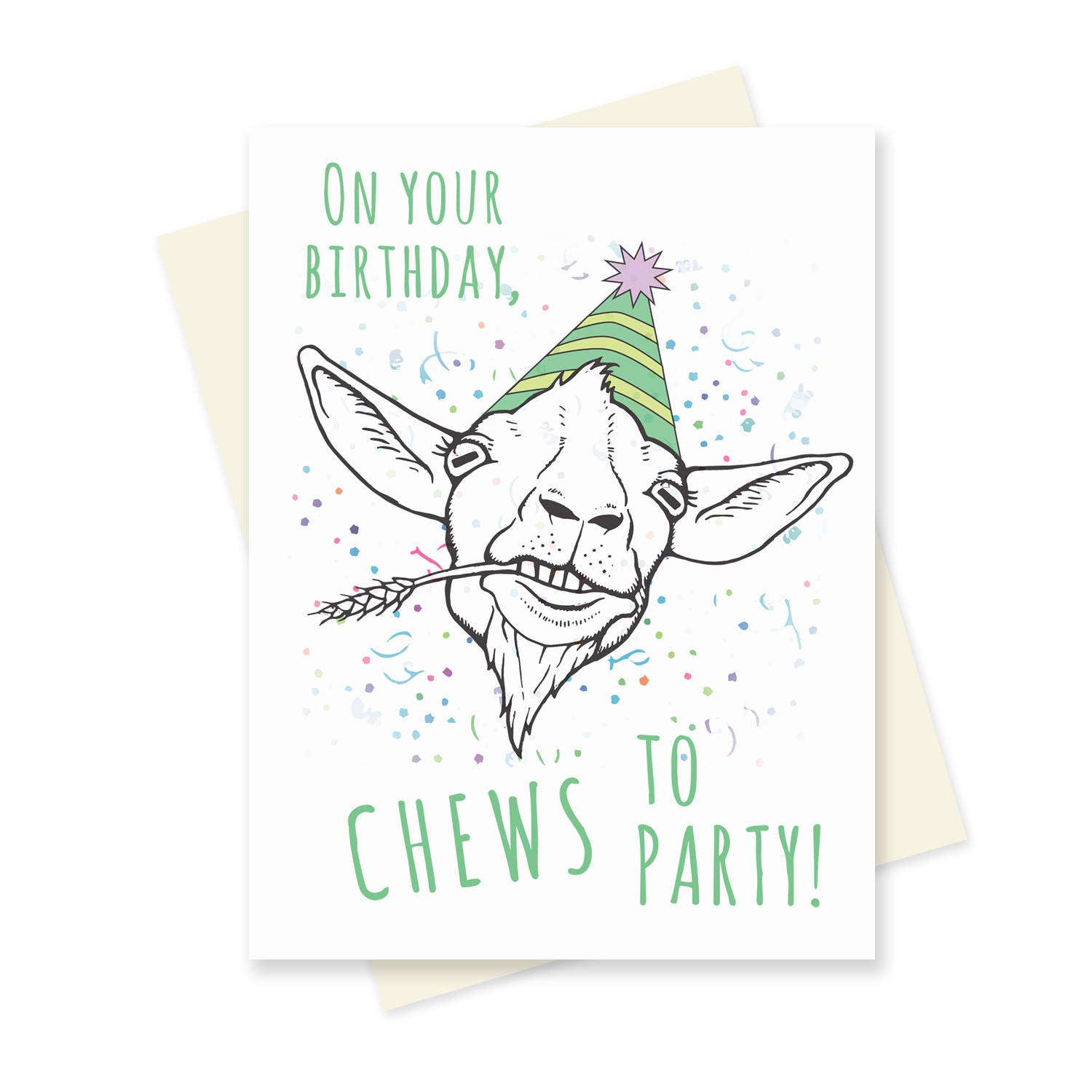 goat-birthday-card-party-goat-card-funny-birthday-card-etsy-uk