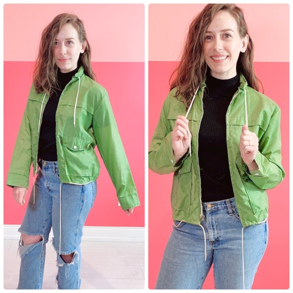 Medium 1960s Lime Green Windbreaker