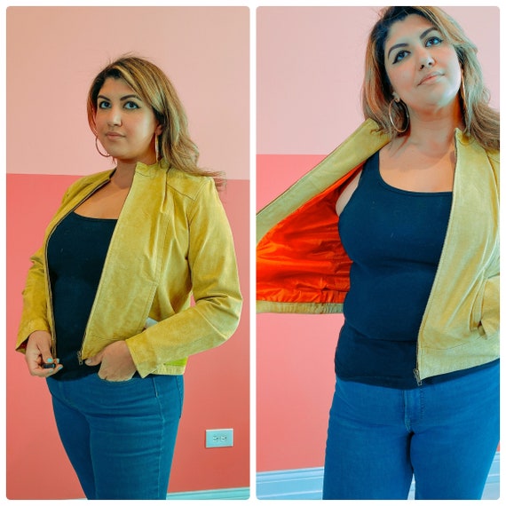 Large Lime Green Suede Jacket