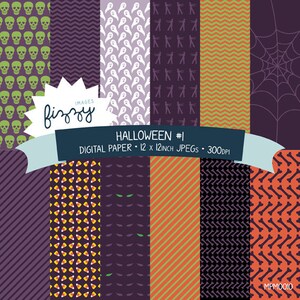 12 x Halloween Party Muster digitalem Papier Clipart mit sofort-Download. MPM0010