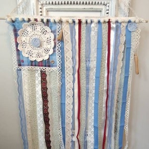 Scrappy American Flag, Rag Flag, Door Hanger, Wall Hanging, Farmhouse, Rustic, Patriotic, Americana, Shabby Chic, USA, Red White and Blue