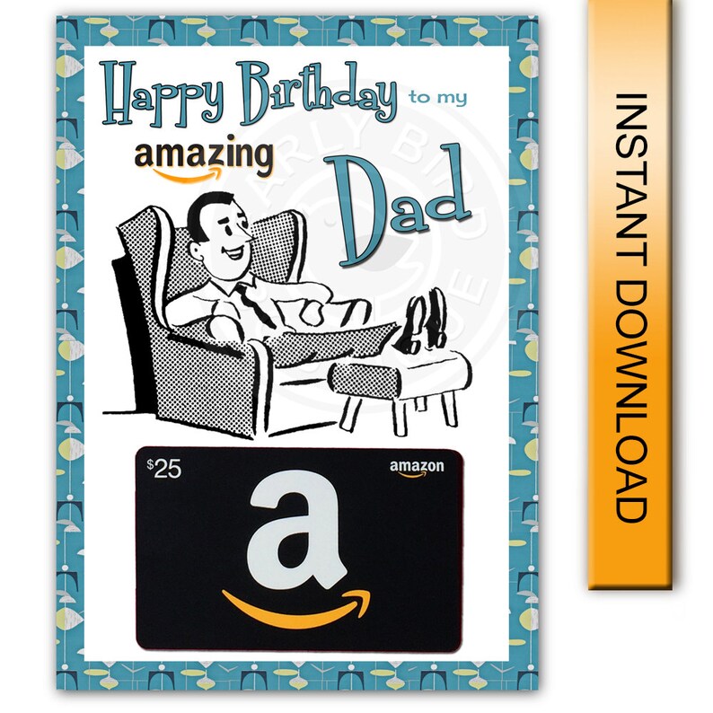 Printable Birthday Card Amazon Gift Card Holder Amazing | Etsy