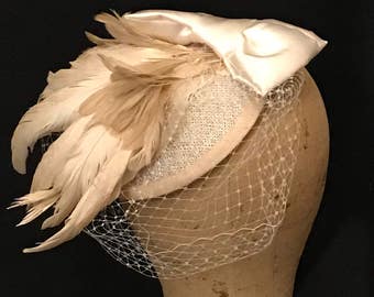 kentucky derby hat, kentucky derby fascinator, headband fascinator, feather headband, easter hat, church hat, bird cage veil