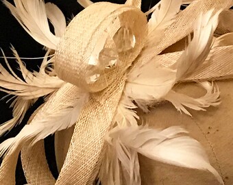 kentucky derby hat, wedding hat, black feathers, birdcage veil
