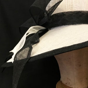 Kentucky Derby hat, READY TO SHIP Audrey, kentucky derby fascinator,wide brim hat, derby hat, black and white hat,derby hats for women,A image 6