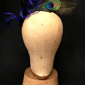 Kentucky Derby fascinator Emme created from shimmering Peacock feathers. Lovely Wedding headpiece, tea party fascinator or spring soiree. image 9