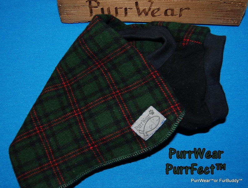Platitude\u00ae Flannel and Jersey shirt for Sphynx Sphynx Cat Clothing Peterbalds Cornish Rex and all short haired cats.