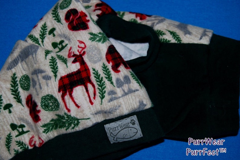 Cornish Rex and all short haired cats. Cotton Flannel and Cotton Jersey shirt for Sphynx Sphynx Cat Clothing Peterbalds