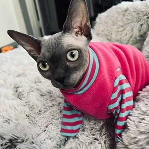 PurrWear Sphynx Cat Clothing  - Long Sleeve Style Shirt for all cats.