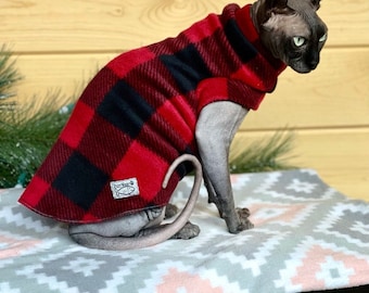 SlipOn/SlipOff PurrWear &quot;LongJohn&quot;  Fleece Sweater  for Sphynx, Devon Rex, Peterbalds and all cats.