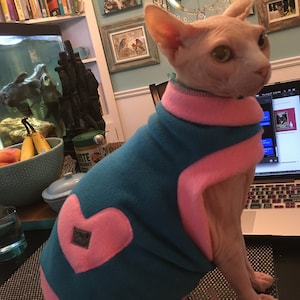 Appliqued SlipOn/SlipOff™ Hairless Cat Clothing for Sphynx, Devon Rex, Peterbalds and all cats.