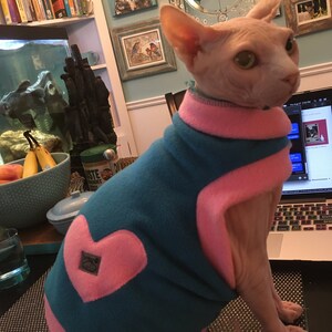 Appliqued SlipOn/SlipOff™ Hairless Cat Clothing for Sphynx, Devon Rex, Peterbalds and all cats.