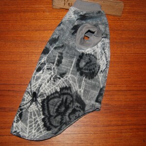 Spiders, Webs, and Flowers on Gray * Sphynx Cat Clothing, Standard Fleece  Sweater - PurrWear - your source  for all Cats.