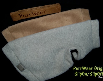 PurrWear "SlipOn/SlipOff" Fleece Sweater for Sphynx, Devon Rex, Peterbalds and all cats. All Sizes - All Colors