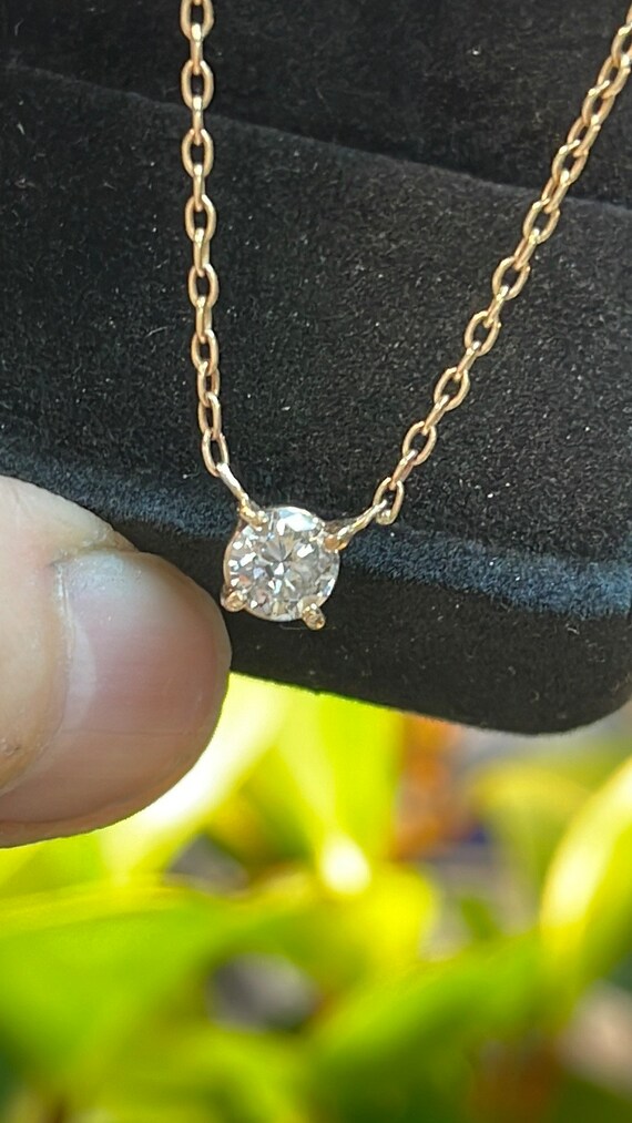 14k Diamond Solitaire Necklace