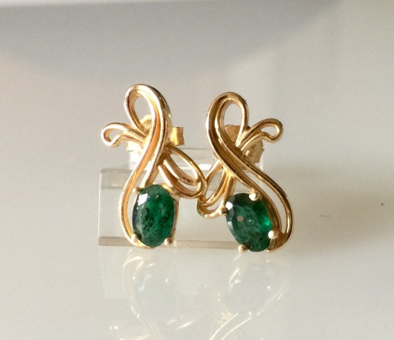 14k Emerald Earrings