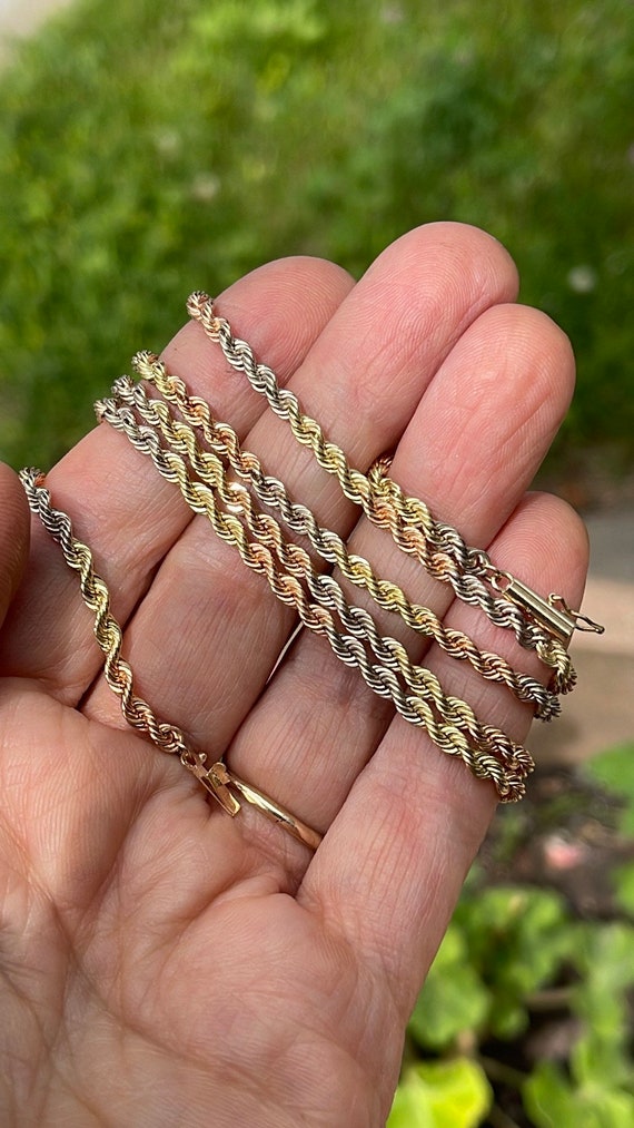 Tri color rope chain Gem