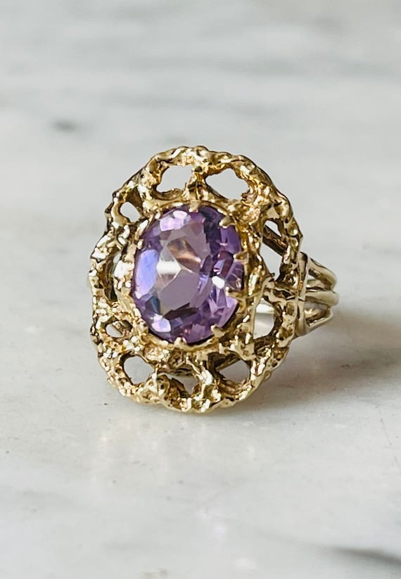 Vintage 14k Oval Amethyst ring