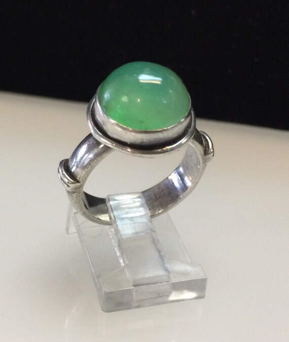 Vintage Chrysoprase Sterling silver Ring