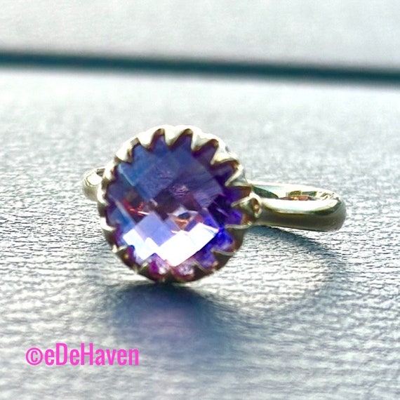 14k Briolette Cut Amethyst Ring