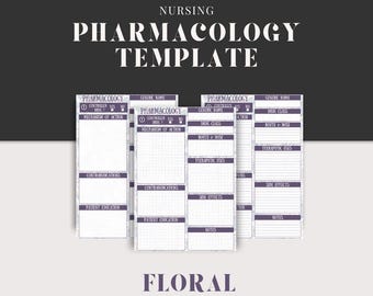 Pharmacology Template, Disease Template, Nursing Template, Flash cards, Digital Printable Worksheets, Goodnotes, Notability