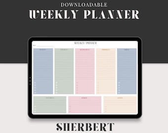 Wochenplaner Vorlage | Druckbarer Wochenplan | Sofortdownload | Digitaler Planer | Gebrauchsfertig | Querformat