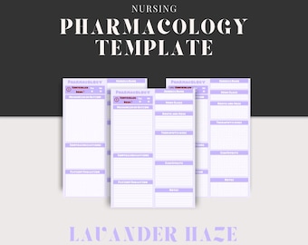 Pharmacology Template, Disease Template, Nursing Template, Flash cards, Digital Printable Worksheets, Goodnotes, Notability