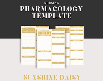 Pharmacology Template, Disease Template, Nursing Template, Flash cards, Digital Printable Worksheets, Goodnotes, Notability
