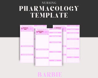 Pharmacology Template, Disease Template, Nursing Template, Flash cards, Digital Printable Worksheets, Goodnotes, Notability