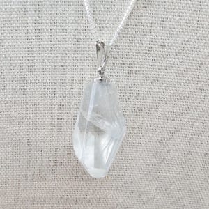Blue Tara Quartz / Blue Amphibole Quartz Necklace - 18" Sterling Silver Chain