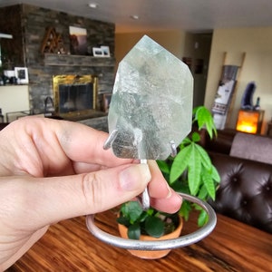 Blue Tara Quartz / Blue Amphibole Quartz Freeform with Display Stand