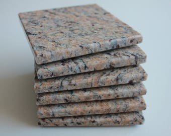 Stone Coasters Set Of Six From Natural Stone Granite "Chima"