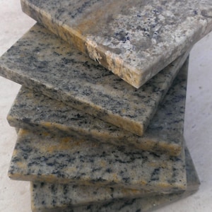 Stone Coasters Set Of Six From Natural Stone Granite &quot;Viara Tropical&quot;