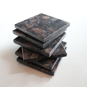 Stone Coasters Set Of Six From Natural Stone Granite Town Brown