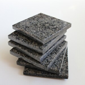 Stone Coasters Set Of Six From Natural Stone Granite &quot;Nero Africa&quot;