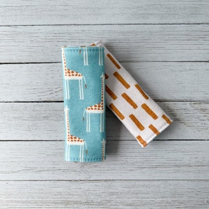 organic giraffe car seat strap covers - neutral - giraffe nursery