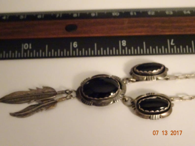 Sterling Silver and Black Onyx Necklace by Leonard & Marian Etsy