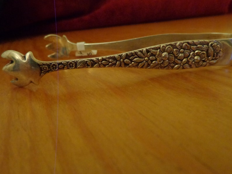 Sterling Silver Manchester Southern Rose Sugar Tongs