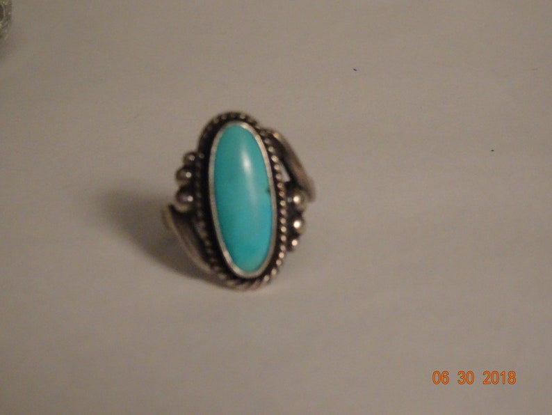 Sterling Silver and Turquoise Ring by Bell-size 5 34