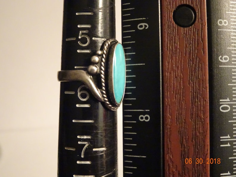 Sterling Silver and Turquoise Ring by Bell-size 5 34
