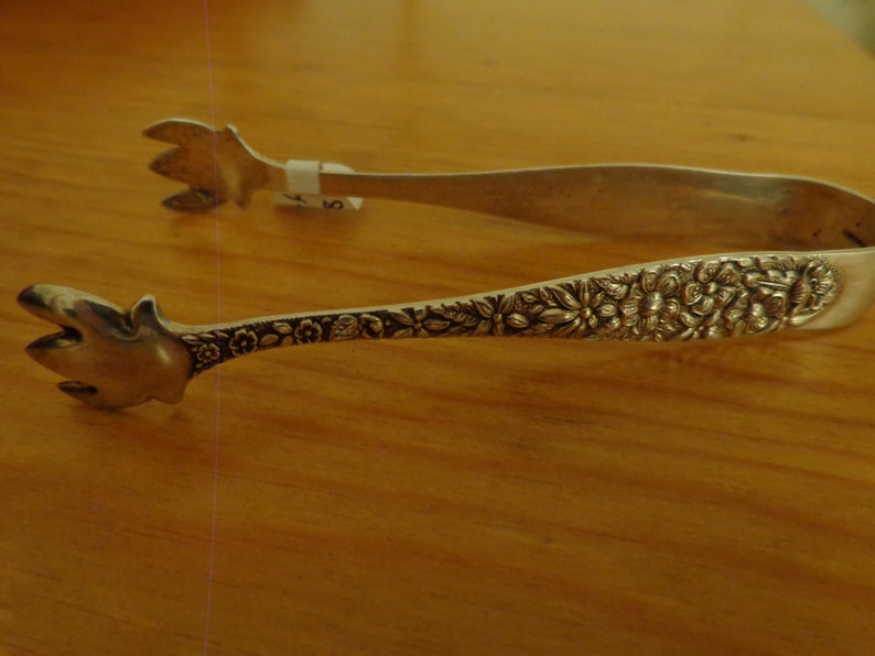 Sterling Silver Manchester Southern Rose Sugar Tongs