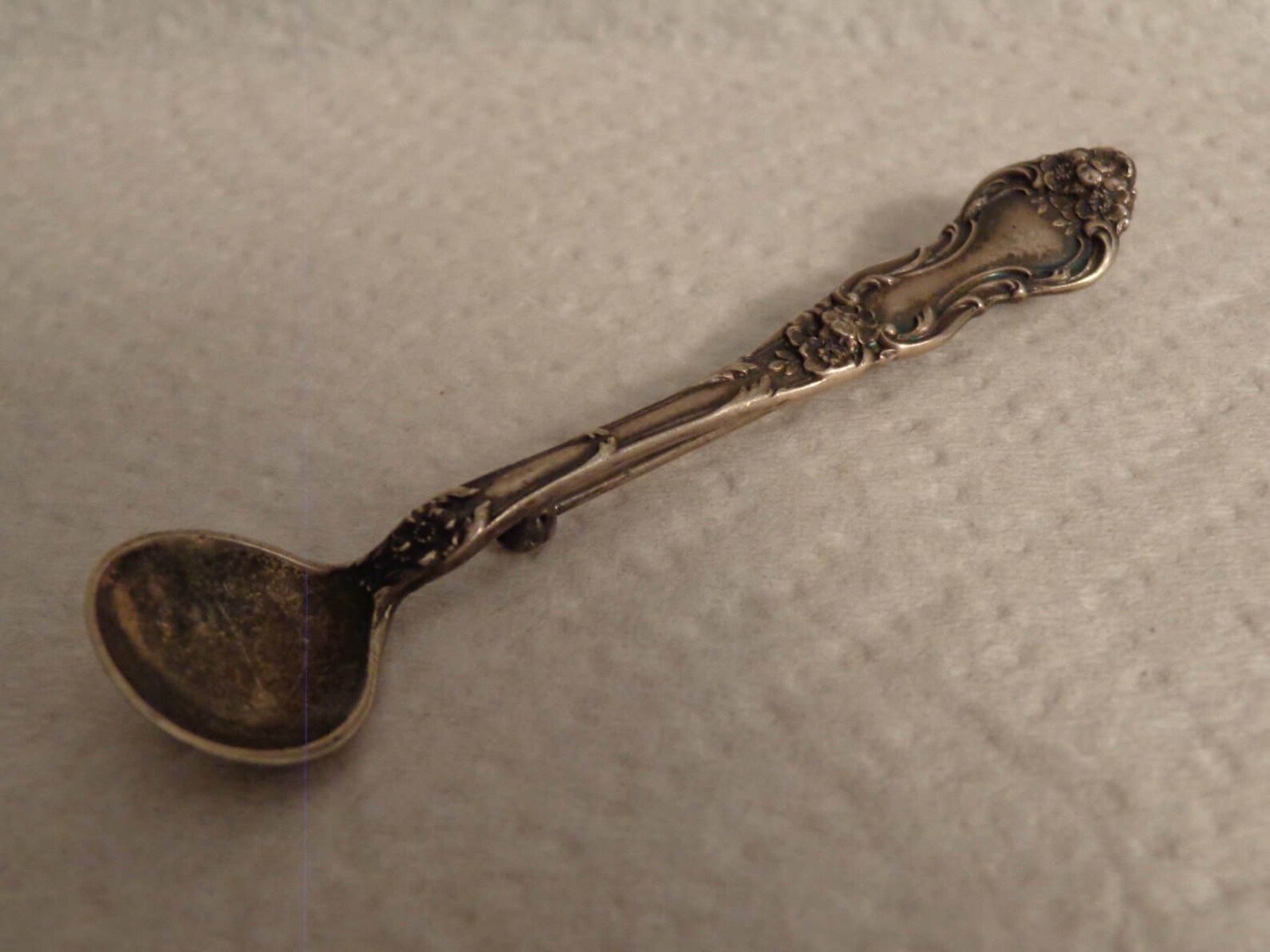 Sterling Silver Vintage Salt Spoon Pin Etsy UK