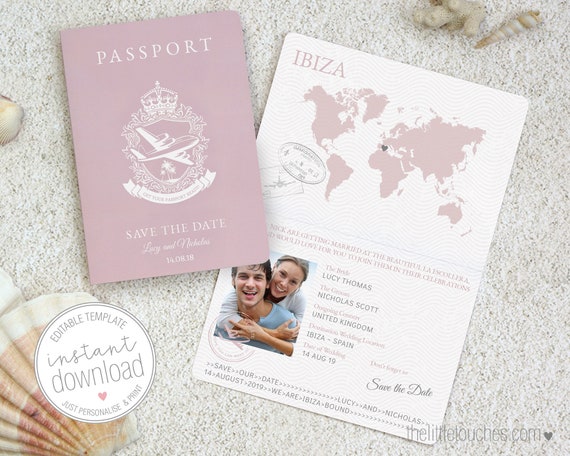 Printable Birthday Party Passport 5x7 Instant Download 