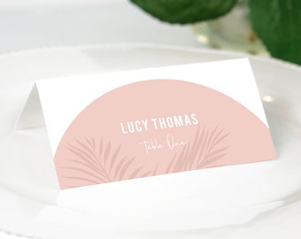 Tropical Arch Printable Wedding Place Settings / Escort Cards / Name Cards - INSTANT DOWNLOAD - Editable Template