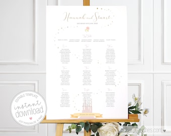 Fairy Tale Castle Printable Wedding Table Plan | Seating Chart -  INSTANT DOWNLOAD - Editable Template