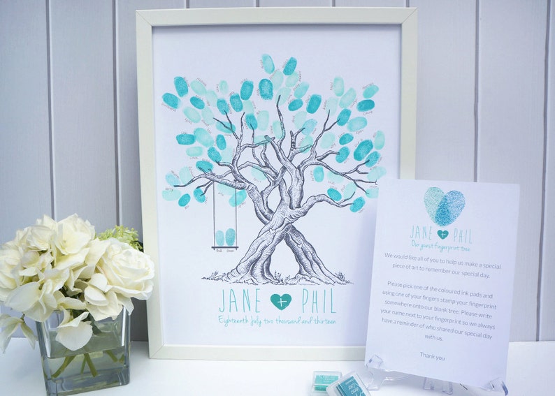 Custom Wedding Fingerprint Tree - with swing - A3 Size 