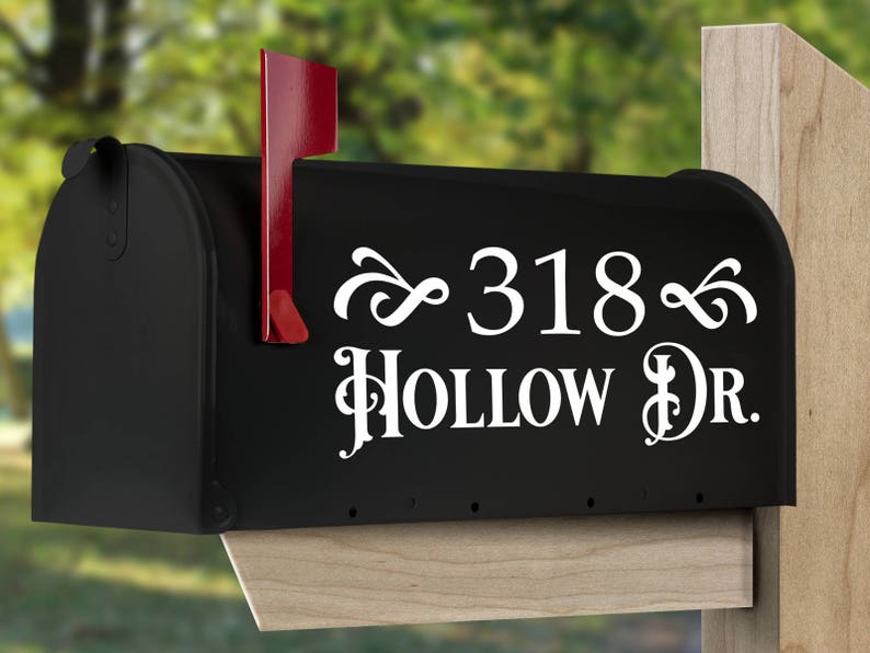 Custom mailbox decal set of two or one. Personalized mailbox sticker